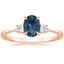 14K Rose Gold Petite Selene Three Stone Diamond Ring (1/10 ct. tw.), smalltop view