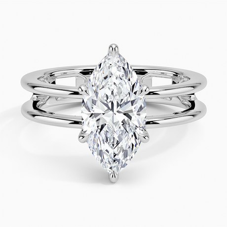 Platinum Aimee Open Double Band Solitaire Ring