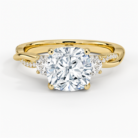 18K Yellow Gold Petite Twisted Vine Three Stone Diamond Ring (2/5 ct. tw.)