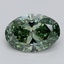 0.97 Ct. Fancy Vivid  Green Oval Lab Grown Diamond