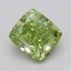 1.00 Ct. Fancy Vivid  Green Cushion Lab Grown Diamond