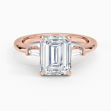 14K Rose Gold Symphony Tapered Baguette Three Stone Diamond Ring (1/5 ct. tw.)