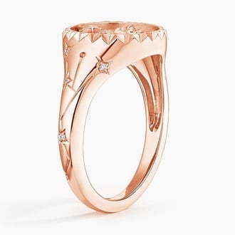 Leo Zodiac Diamond Signet Ring