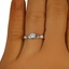 The Leni Ring, smallzoomed in top view on a hand