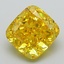 2.30 Ct. Fancy Vivid Yellow Cushion Lab Grown Diamond