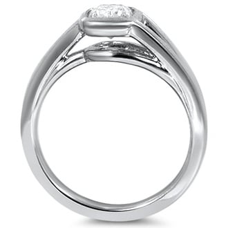 Custom Asymmetric Bezel Solitaire Ring