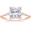 14K Rose Gold Petite Cometa Three Stone Diamond Ring, smalltop view