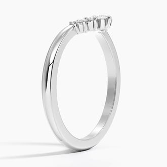 Lunette Contour Round Diamond Ring in Platinum