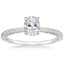 18K White Gold Freesia Pave Diamond Ring, smalltop view