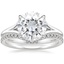 18KW Moissanite Reverie Ring with Flair Diamond Ring (1/6 ct. tw.), smalltop view