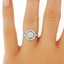 The Alexis Ring, smalltop view on a hand