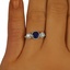 The Fidella Ring, smallzoomed in top view on a hand