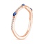 14K Rose Gold Luxe Willow Contoured Ring with Sapphire and Diamond Accents (1/10 ct. tw.), smallside view