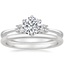 Platinum Six Prong Selene with Petite Comfort Fit Wedding Ring
