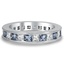 Custom Channel Set Princess Diamond and Aquamarine Ring