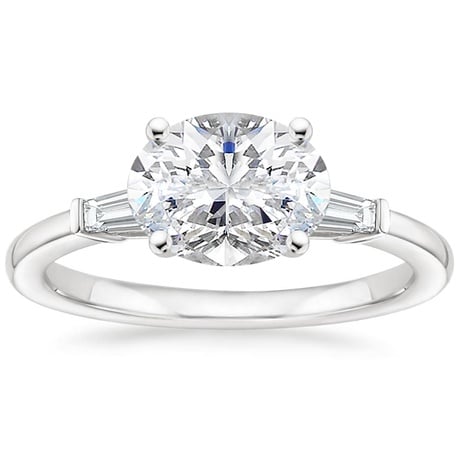 18K White Gold East West Tapered Baguette Diamond Ring