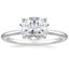 Platinum Horizontal Petite Comfort Fit Solitaire Ring, smalltop view