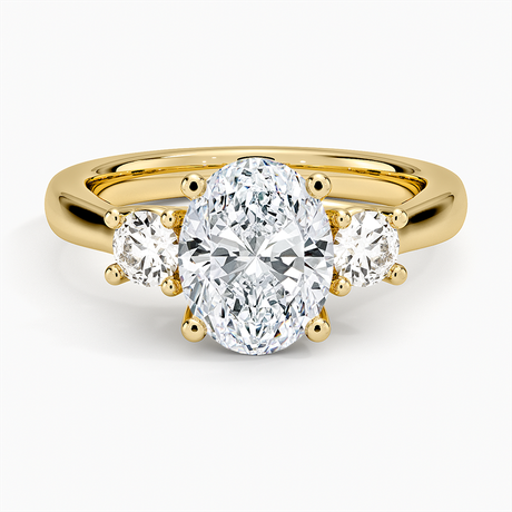 18K Yellow Gold Petite Three Stone Trellis Diamond Ring (1/3 ct. tw.)
