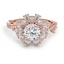 Custom Blooming Rose Halo Diamond Ring