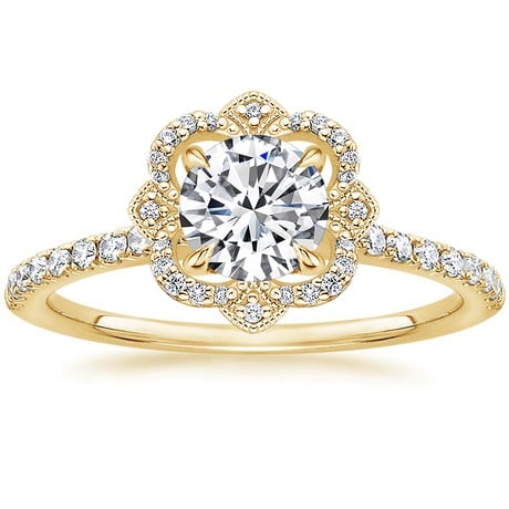 18K Yellow Gold Reina Diamond Ring with Luxe Ballad Diamond Ring (1/4 ct. tw.)