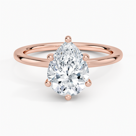 14K Rose Gold Sydney Perfect Fit Hidden Halo Six-Prong Diamond Ring
