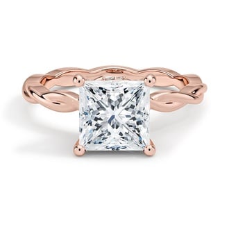 Custom Twisted Princess-Cut Diamond Ring