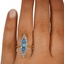 The Kalani Ring, smalltop view on a hand