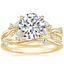 14K Yellow Gold Azalea Twist Diamond Ring with Winding Willow Diamond Ring