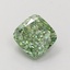 1.04 Ct. Fancy Vivid Green Cushion Lab Grown Diamond
