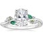 18K White Gold Arden Diamond Ring with Lab Emerald Accents, smalltop view