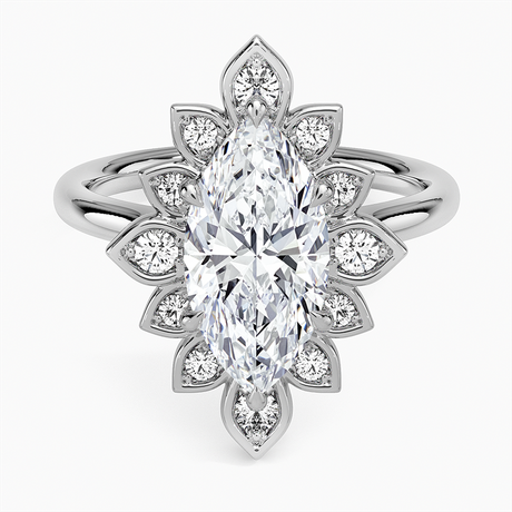 18K White Gold Fiore Halo Diamond Ring (1/4 ct. tw.)