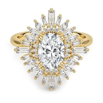 Custom Oval Multi Shape Halo Diamond Ring