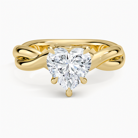18K Yellow Gold Hazel Twist Solitaire Diamond Ring
