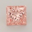 1.60 Ct. Fancy Vivid Orange Pink Princess Lab Grown Diamond