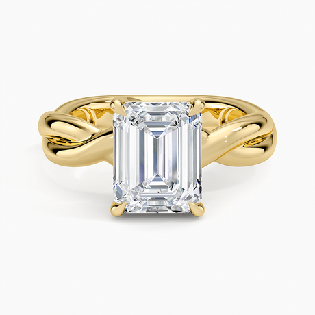 18K Yellow Gold Hazel Twist Solitaire Diamond Ring