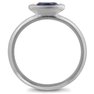 Custom Horizontally Set Sapphire Solitaire