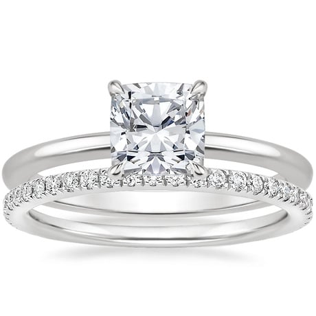 18K White Gold Petite Elodie Ring with Luxe Ballad Diamond Ring