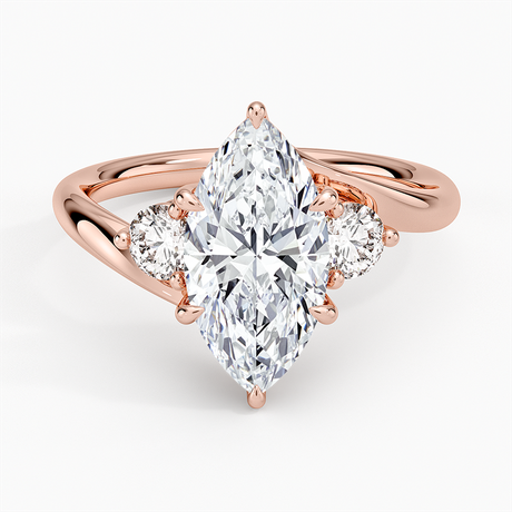 14K Rose Gold Atelier Three Stone Diamond Ring (1/3 ct. tw.)