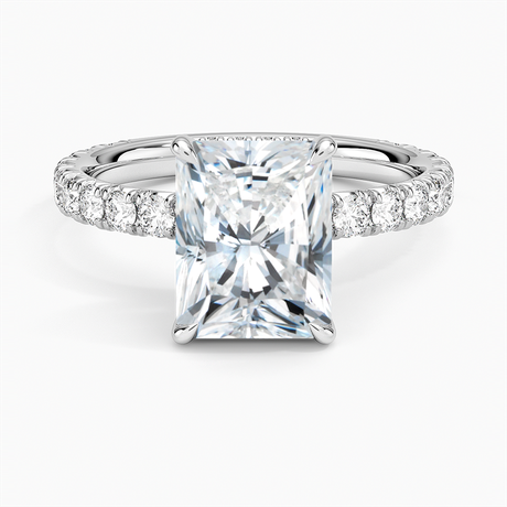 18K White Gold Perfect Fit French Pavé Diamond Ring