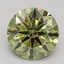 0.90 Ct. Fancy Vivid Green Round Lab Grown Diamond
