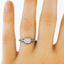 The Louella Ring, smalltop view on a hand