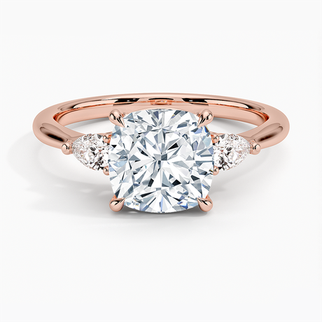 14K Rose Gold Petite Opera Three Stone Diamond Ring (1/4 ct. tw.)