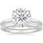 18KW Moissanite Four-Prong Petite Comfort Fit Bridal Set, smalltop view