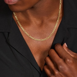 20 in. Beveled Figaro Chain Necklace