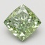 2.69 Ct. Fancy Vivid Green Cushion Lab Grown Diamond