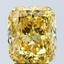 4.06 Ct. Fancy Vivid Yellow Cushion Lab Grown Diamond