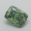 1.01 Ct. Fancy Vivid Green Cushion Lab Grown Diamond