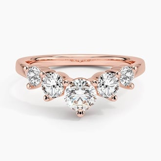 Five Stone Contour Lab Diamond Ring (1 ct. tw.) in 14K Rose Gold