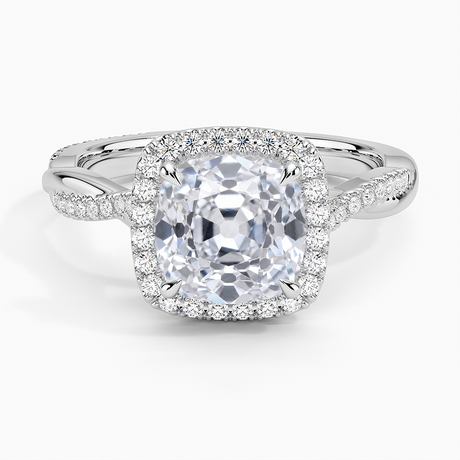 Twist Halo Engagement Ring