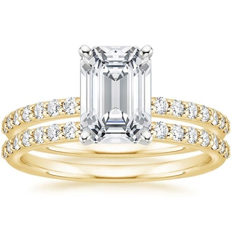 18K Yellow Gold Petite Shared Prong Bridal Set (1/2 ct. tw.)